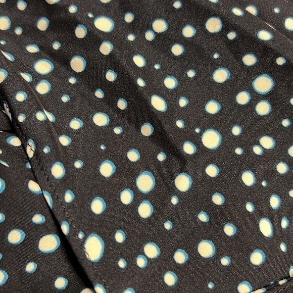 WORTHINGTON DARK BLUE WITH POLKA DOTS FAUX WRAP SKIRT SIZE 12 - Picture 5 of 5